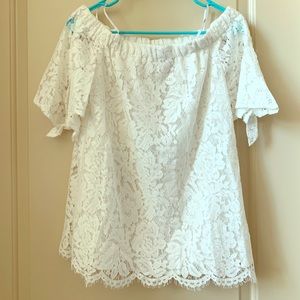 Ivory Lace Off-Shoulder Top